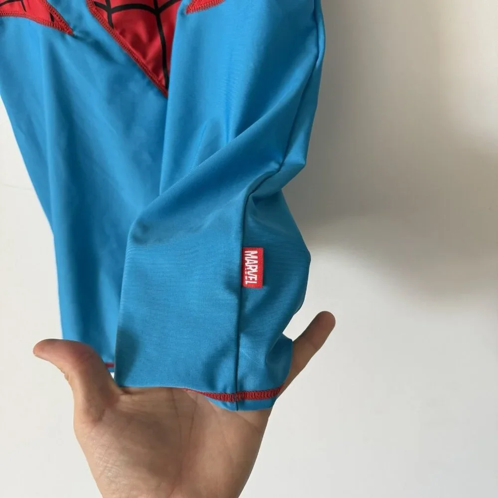 Disney Store Spider-Man Adaptive Swimsuit Rashguard‎ Sz Large *UPF 50+* Marvel